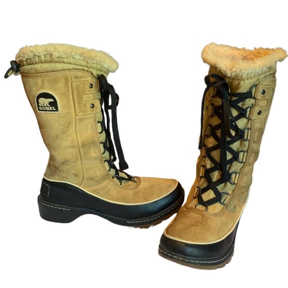 Sorel Women's Torino High Winter Boots Tan/ Black Size 7 - Picture 1 of 9